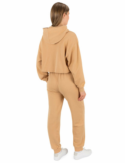 Stowe Crop Hoodie Tan - Hurley