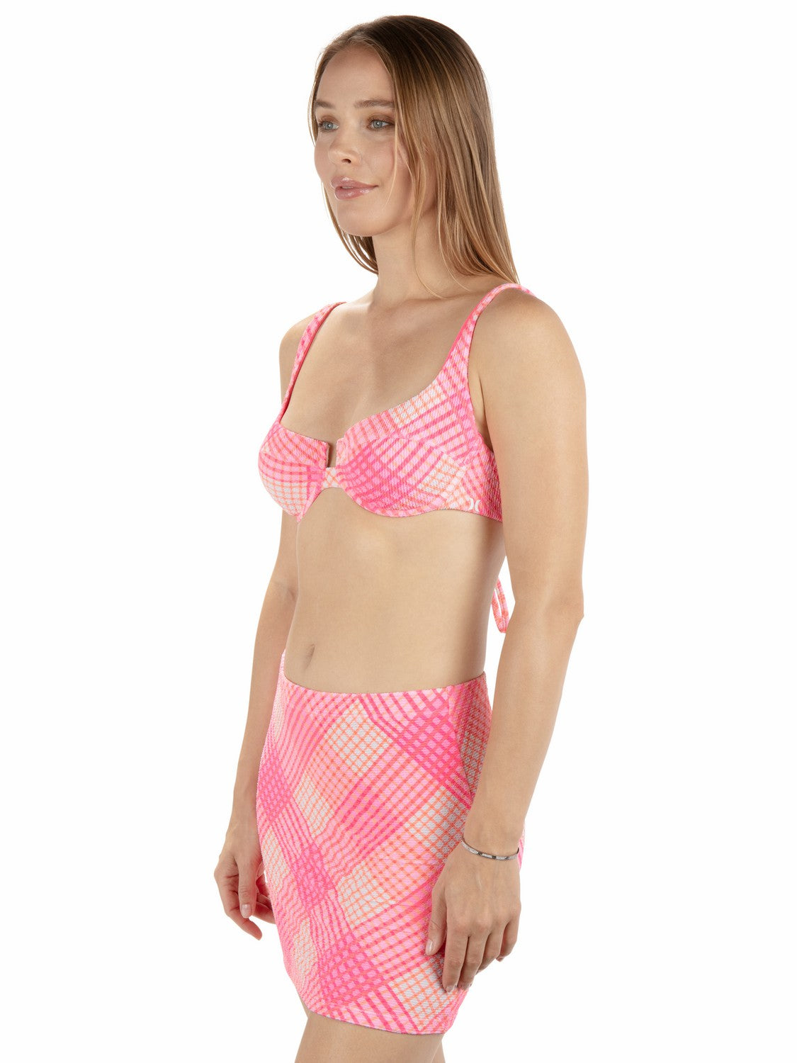 Ombre Plaid Mini Skirt Coral Blossom - Hurley