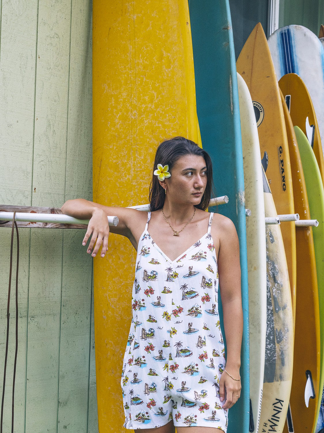 Island Time Romper Tofu - Hurley