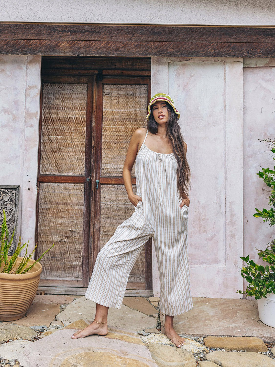 New Heights Jumpsuit Tan - Hurley