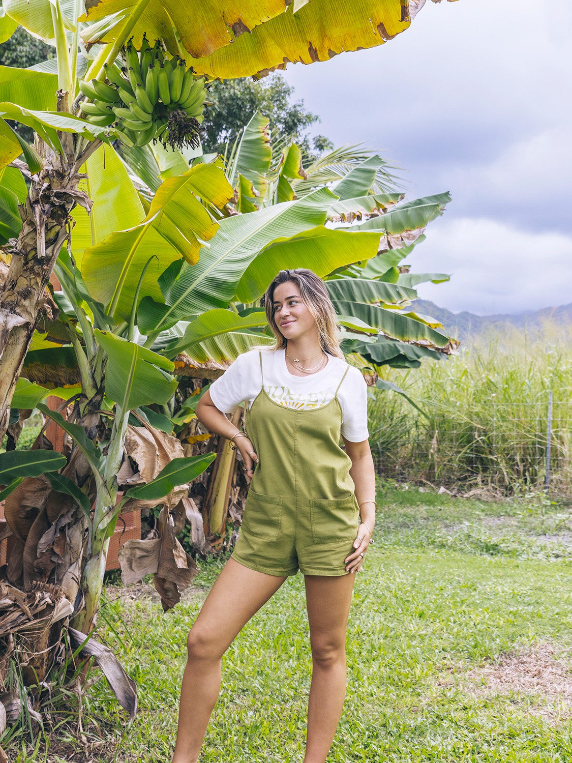 Wavy Days Romper Vintage Moss - Hurley