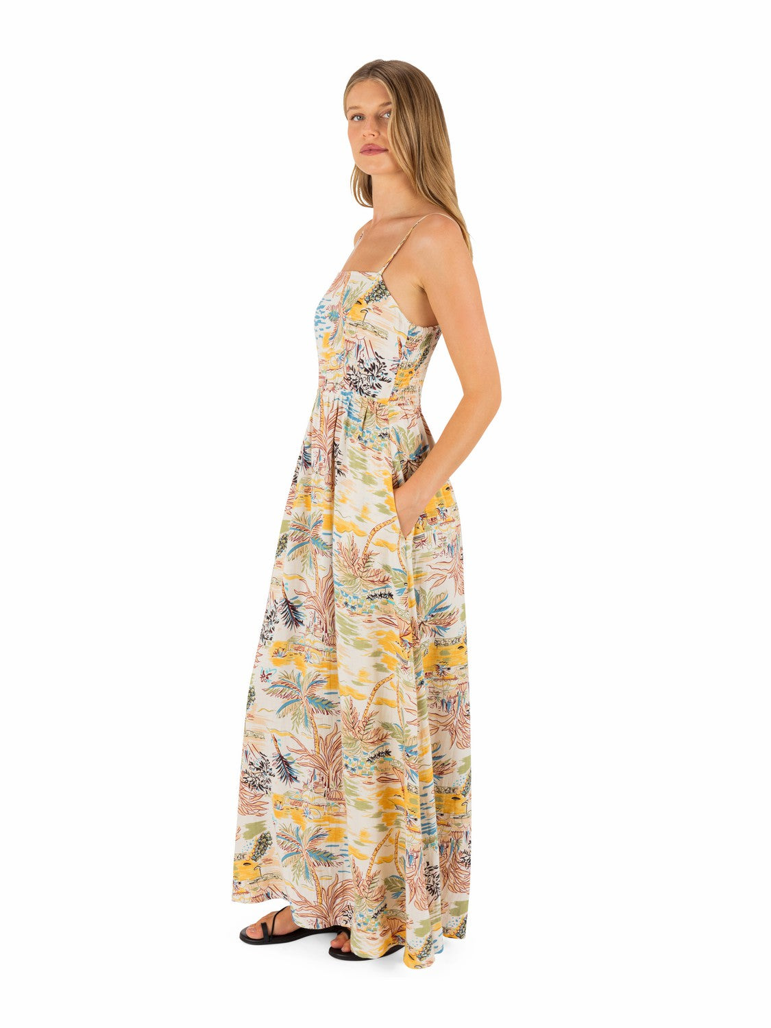 Safari Scenic Maxi Dress Off White - Hurley