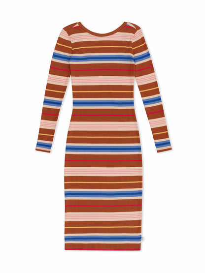 Just A Girl Long Sleeve Dress LEATHER BROWN - Hurley
