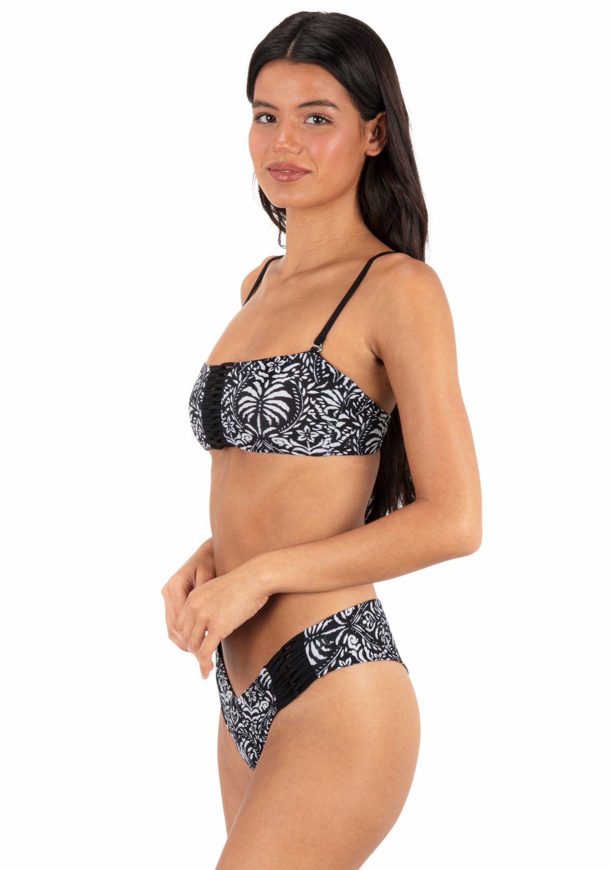 Ikat Palm Bandeau Black / Coconut - Hurley