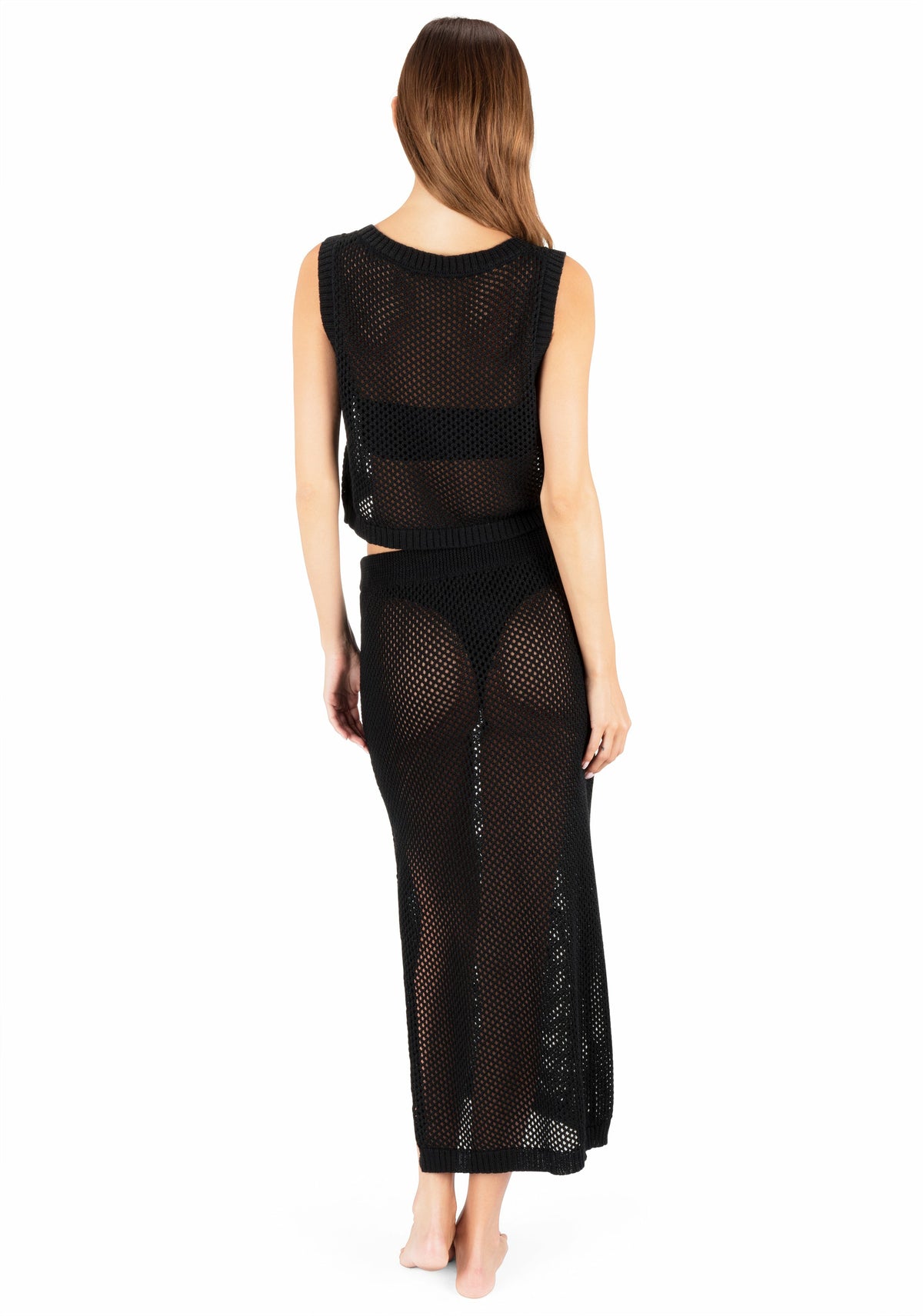 Embroidered Crochet Skirt Black - Hurley