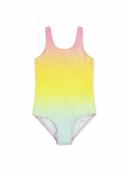 Girls' One Piece With Twist Back Pink Flamingo - Hurley