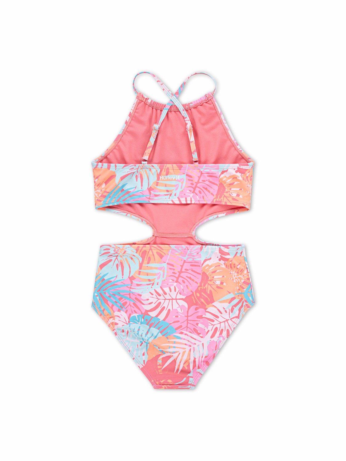 Girls' Halter Monokini Sunset Coral/ Multi - Hurley