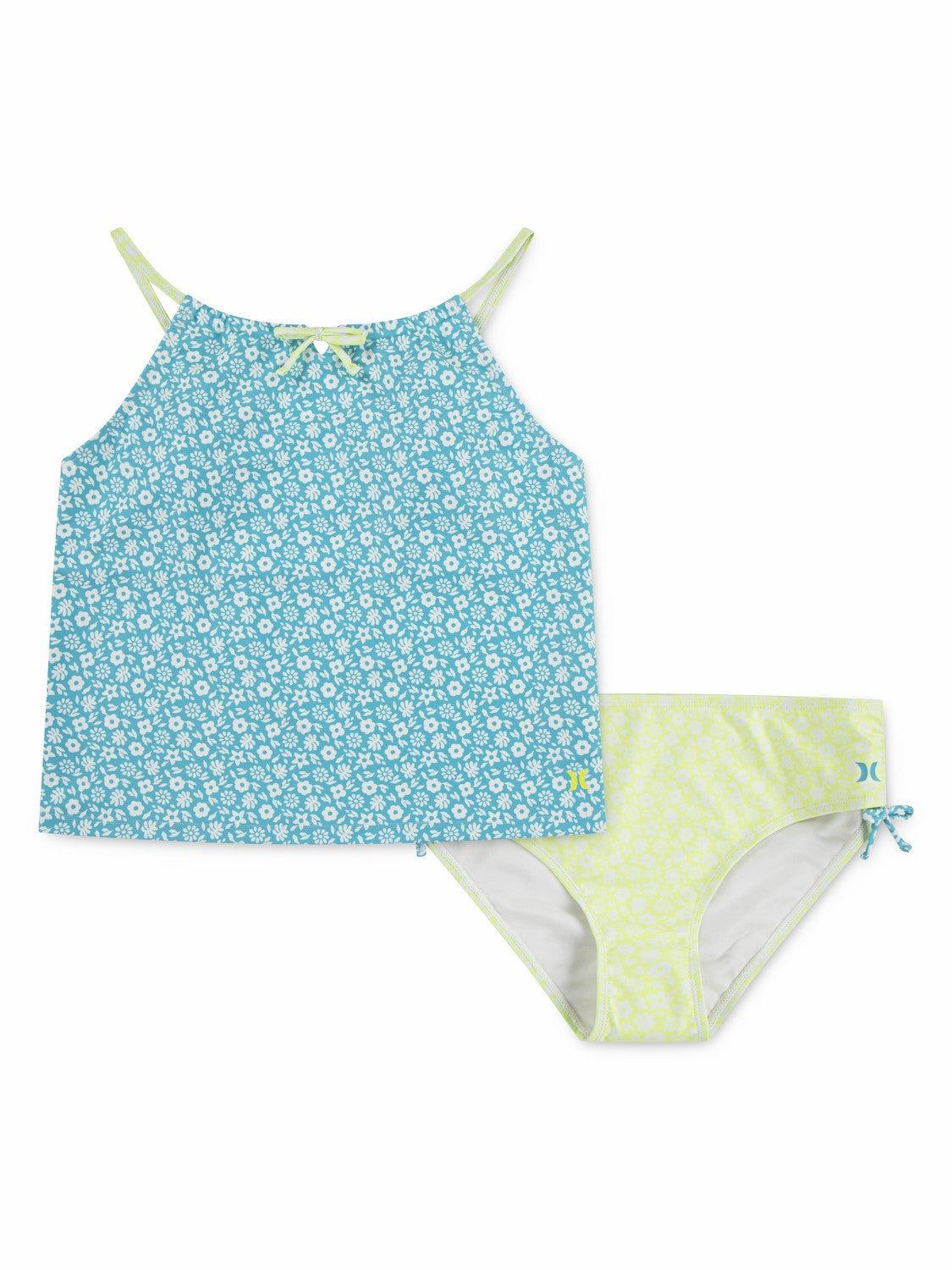 Girls' 2 Piece Tankini Swim Set Turquoise Waves / Cool Matcha - Hurley