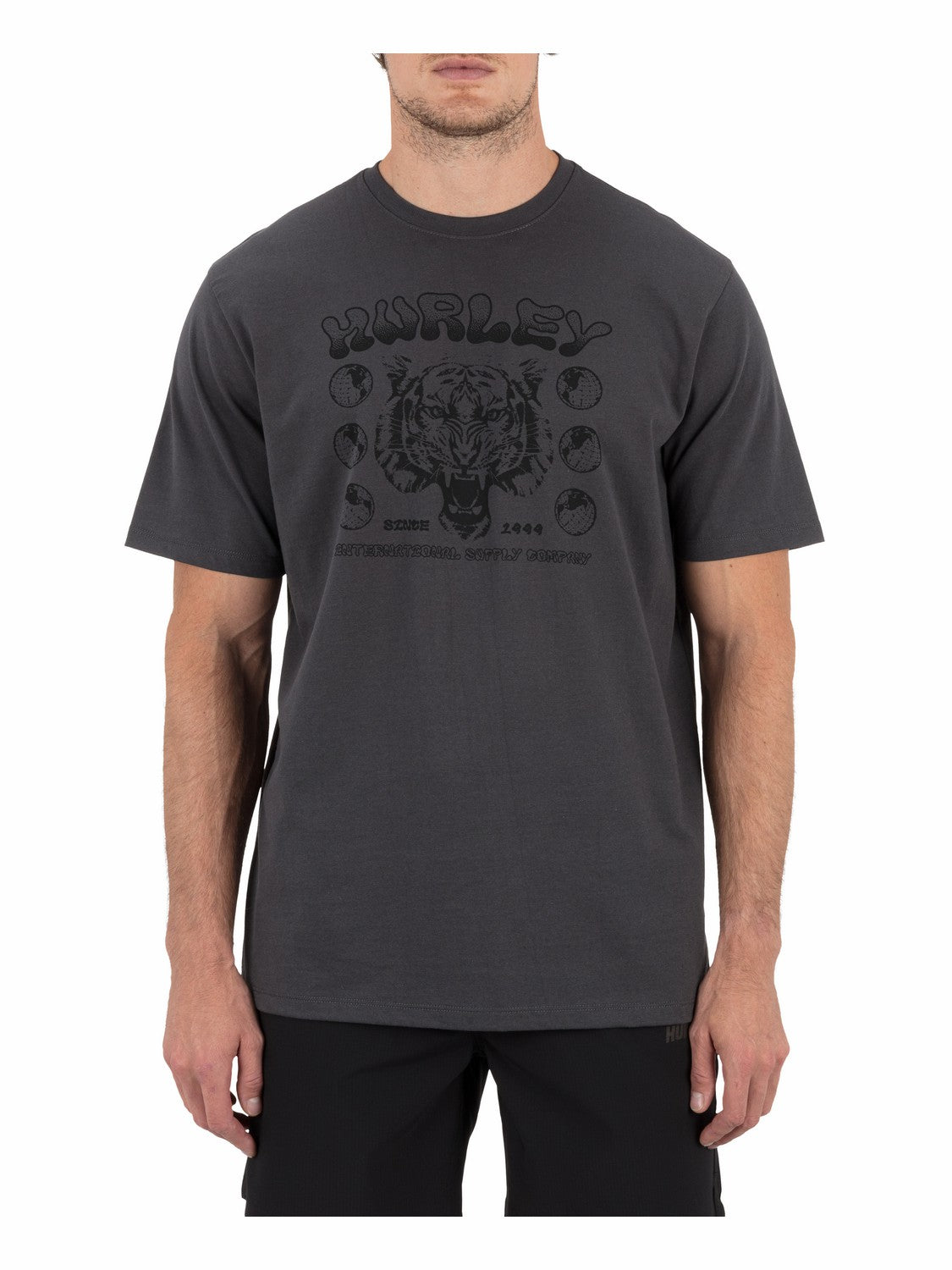 H2O Dri El Tigre No Se Short Sleeve Dark Stone Grey - Hurley