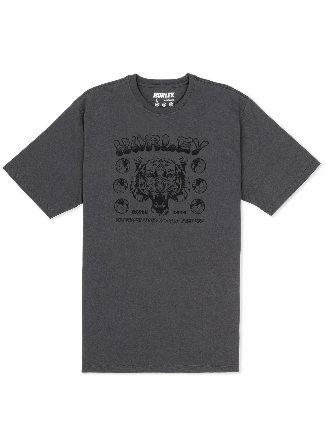 H2O Dri El Tigre No Se Short Sleeve Dark Stone Grey - Hurley
