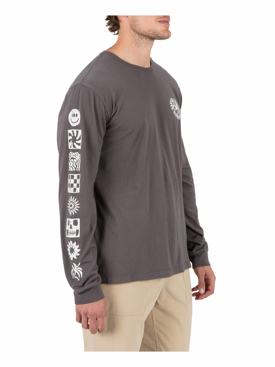 Skull Mandala Long Sleeve Ion Grey - Hurley