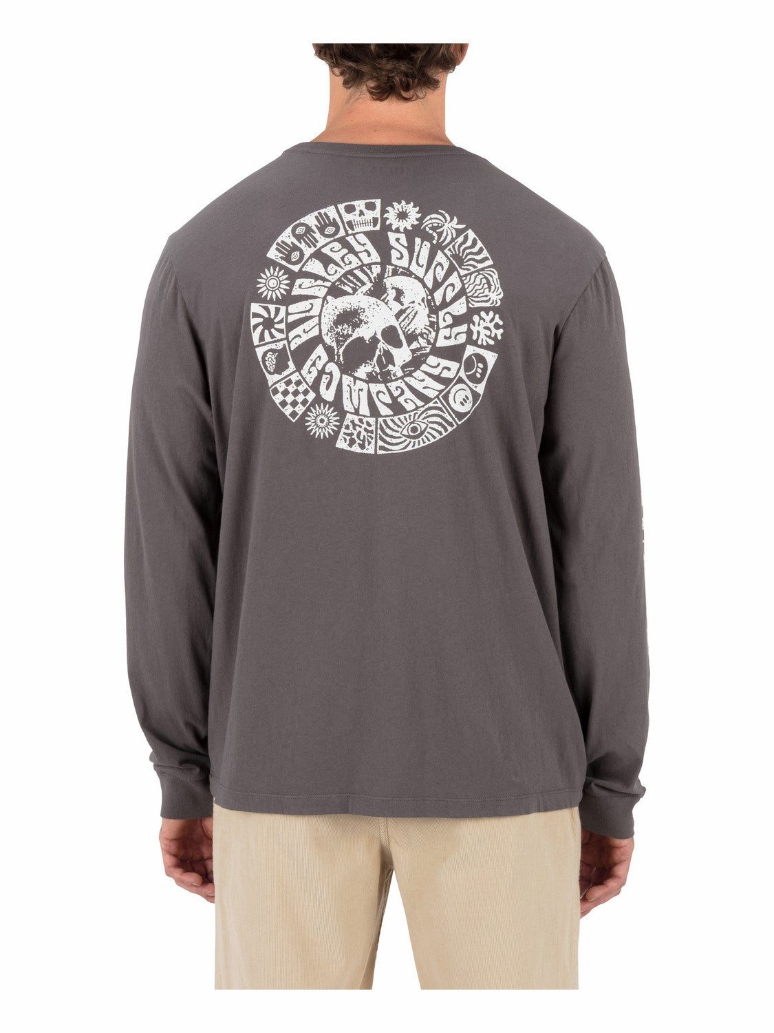 Skull Mandala Long Sleeve Ion Grey - Hurley