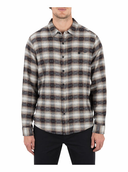 Portland Stretch Flannel Long Sleeve Black - Hurley
