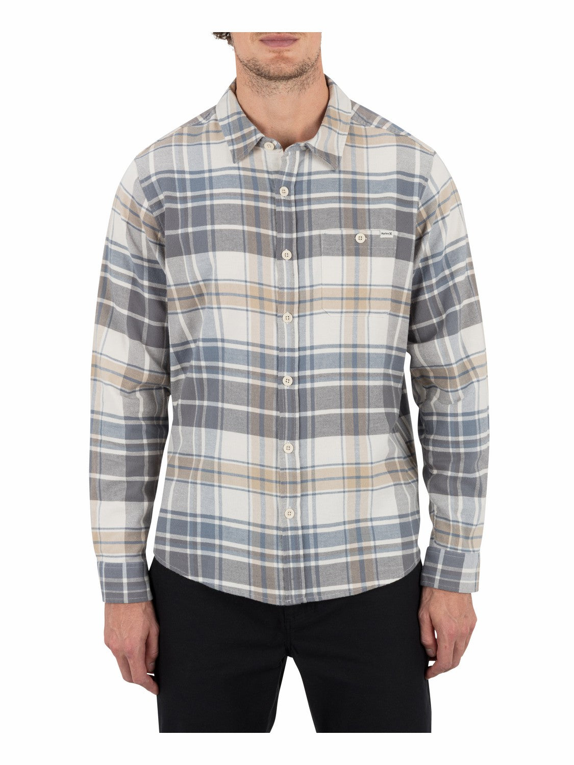 Portland Stretch Flannel Long Sleeve Bone - Hurley