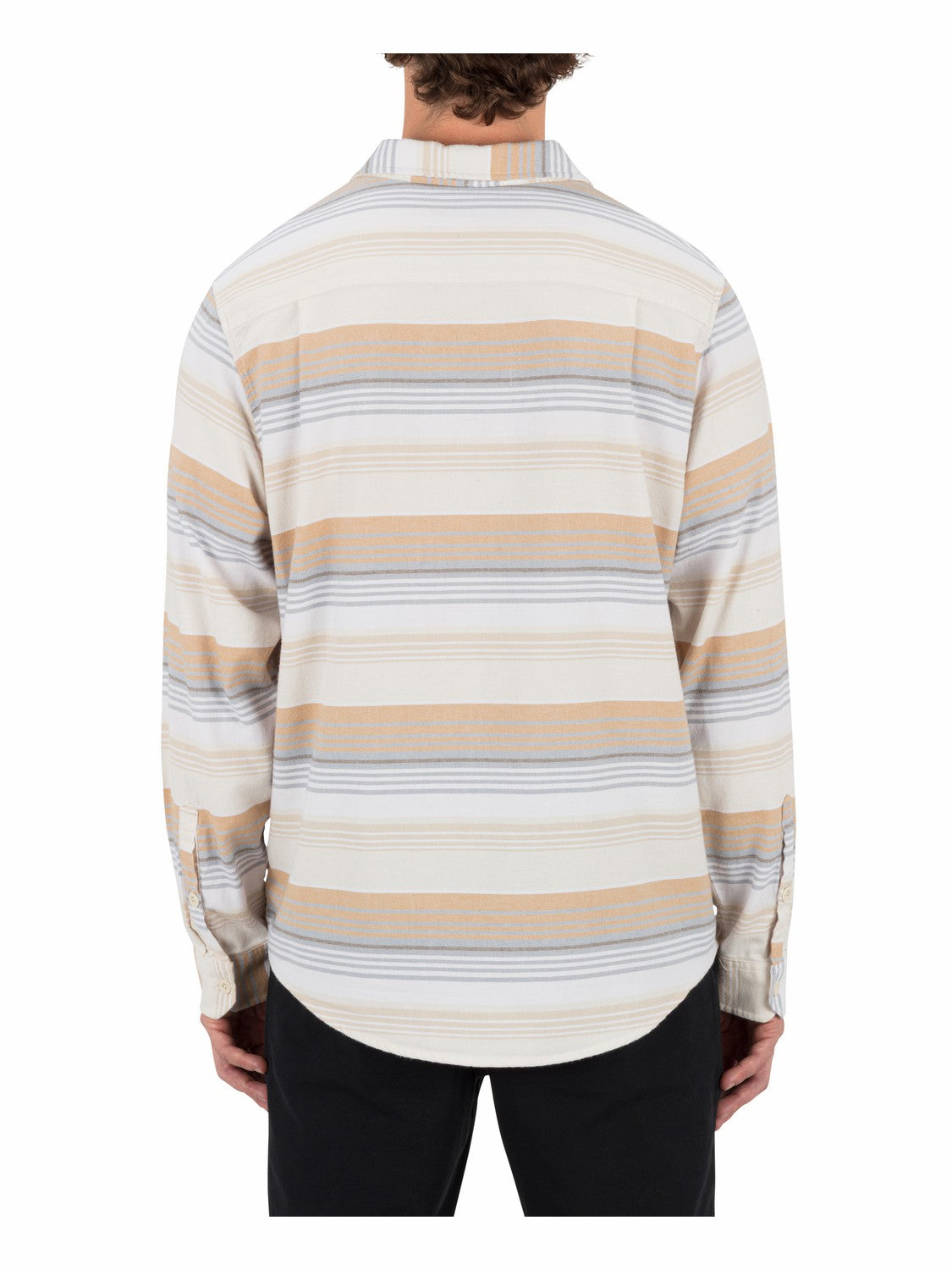 Portland Stripe Stretch Flannel Long Sleeve White - Hurley