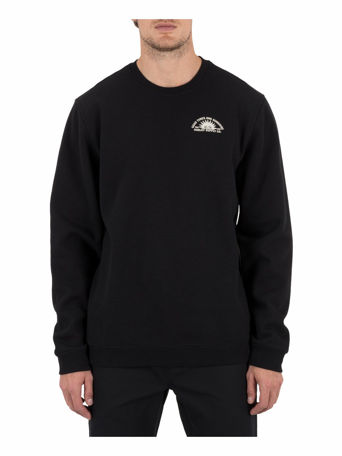 Sunshine Slub Crew Sweatshirt Black - Hurley