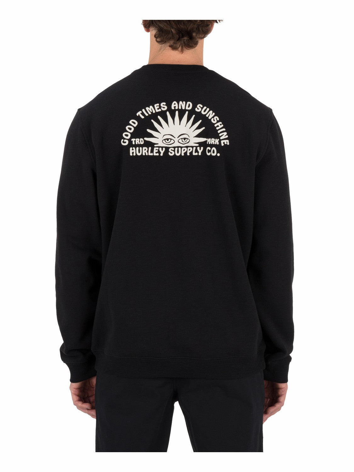Sunshine Slub Crew Sweatshirt Black - Hurley