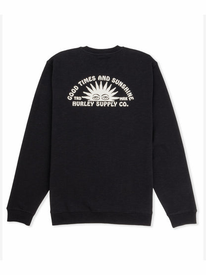 Sunshine Slub Crew Sweatshirt Black - Hurley