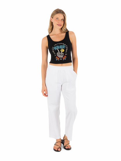 Peacebone Scoop Crop Tank Black - Hurley