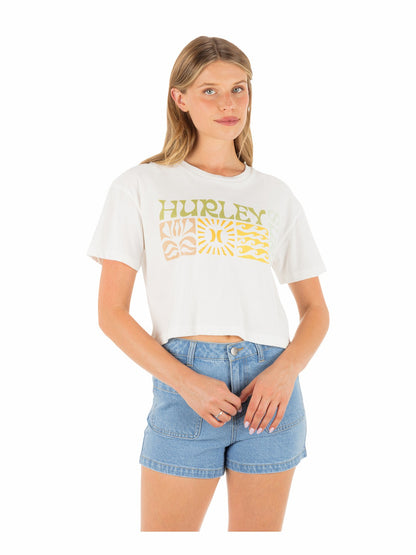 Surf Days Boxy Crop Tee Tofu - Hurley