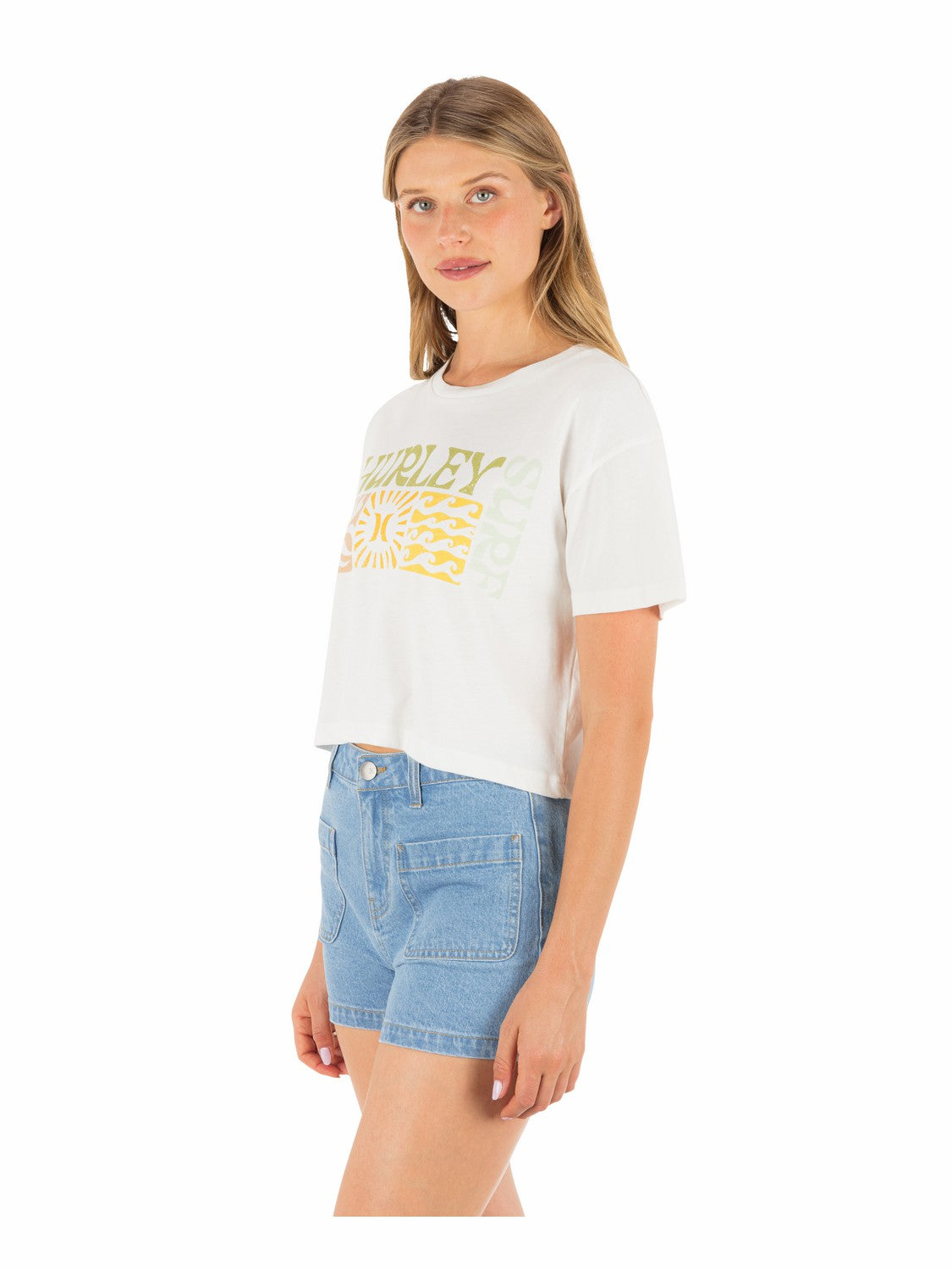 Surf Days Boxy Crop Tee Tofu - Hurley