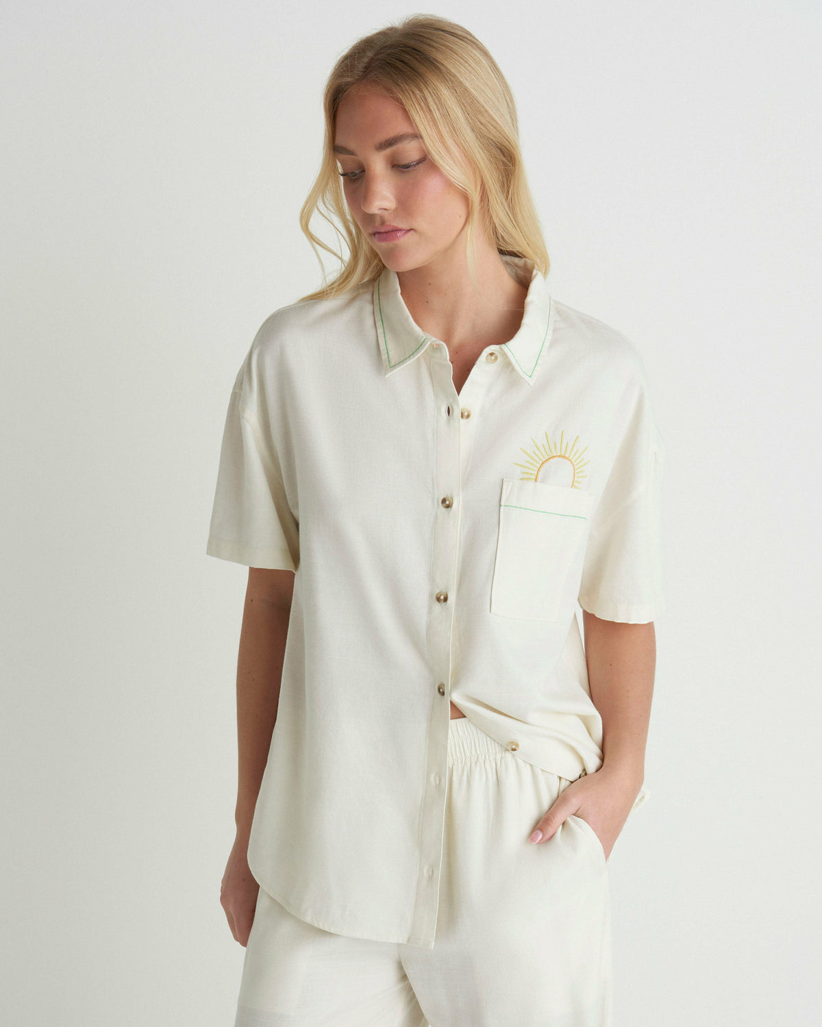 Goldie Boyfriend Short Sleeve Off White - Hurley