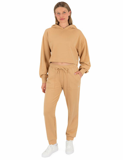 Stowe Crop Hoodie Tan - Hurley