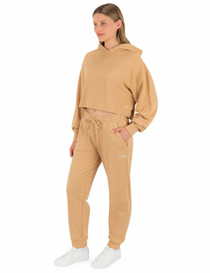 Stowe Crop Hoodie Tan - Hurley
