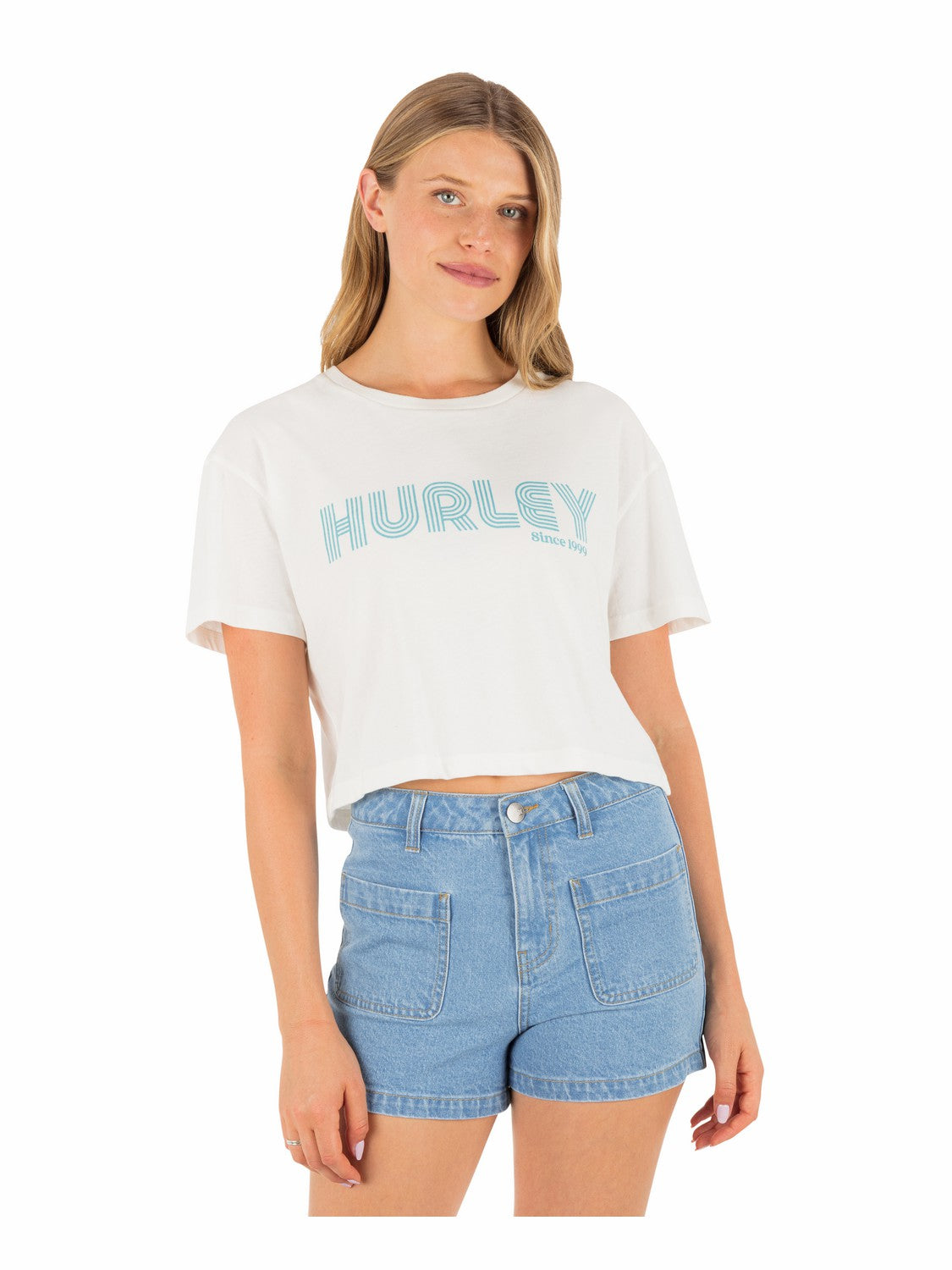Rollers Boxy Crop Tee Tofu - Hurley