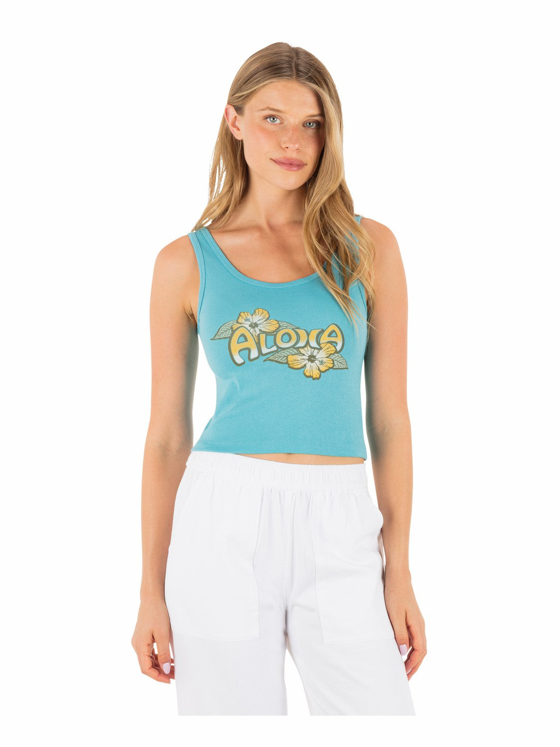 Aloha Scoop Crop Tank Maui Blue - Hurley