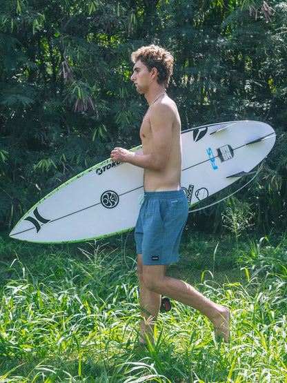 Phantom Eco Slub Lined Volley Boardshort 17" Grey Teal - Hurley