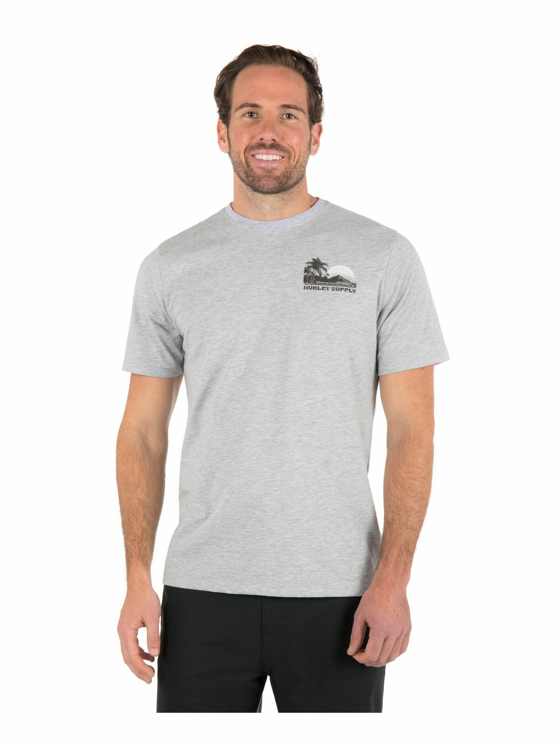 Island Scape Short Sleeve Dark Grey Heather - Hurley
