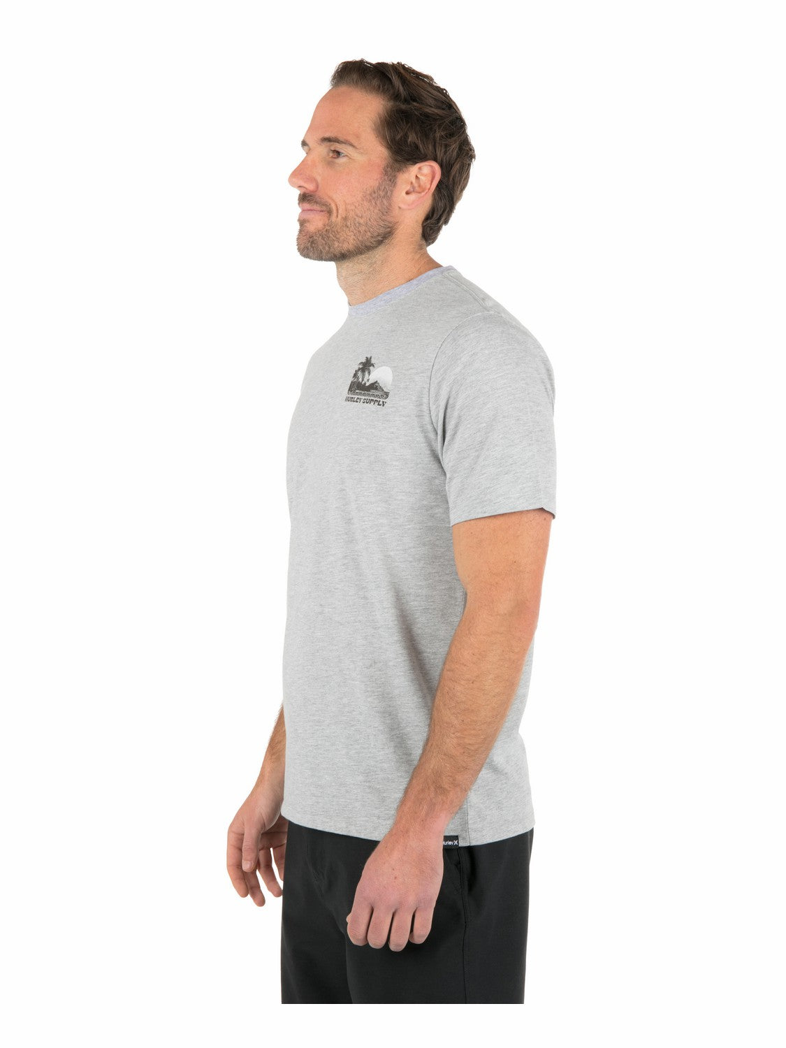 Island Scape Short Sleeve Dark Grey Heather - Hurley