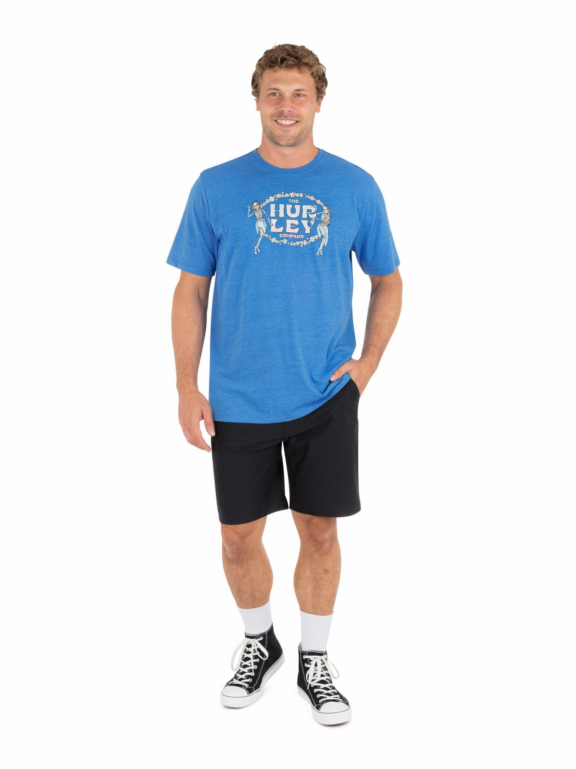 Skull Dancin Short Sleeve Seashore Heather - Hurley