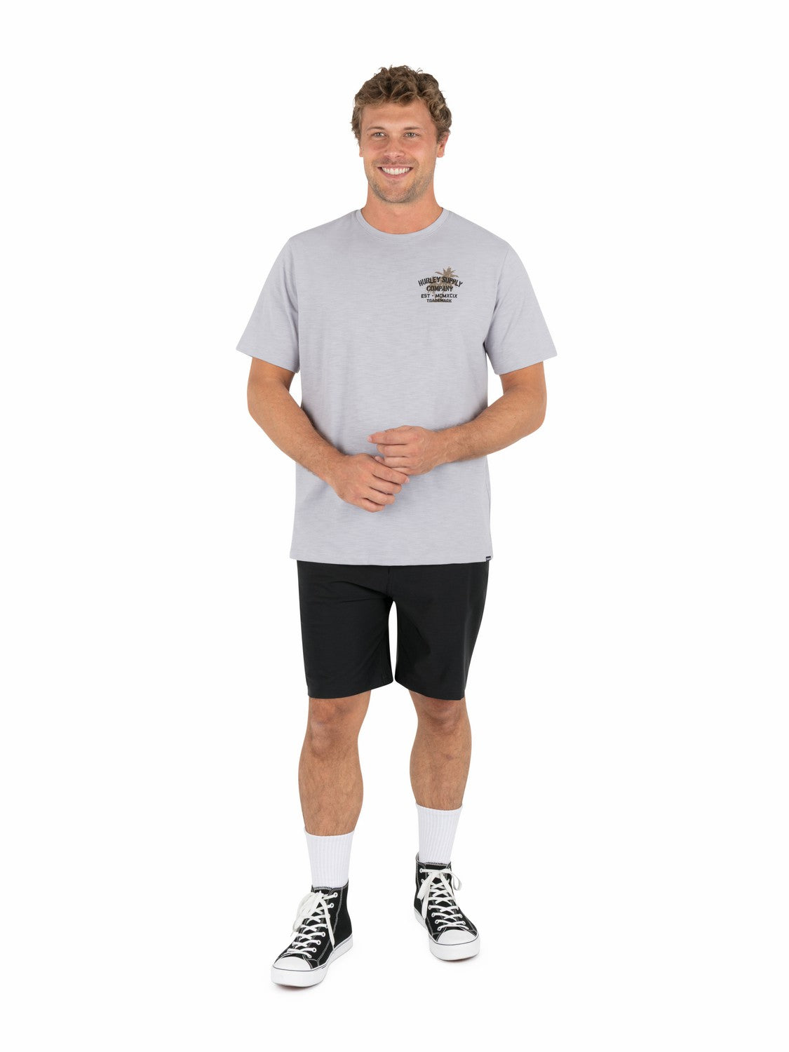 Shape Shack Slub Short Sleeve Light Asteroid - Hurley