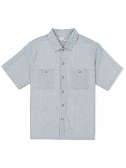 Hemp Malibu Short Sleeve Worker Blue - Hurley