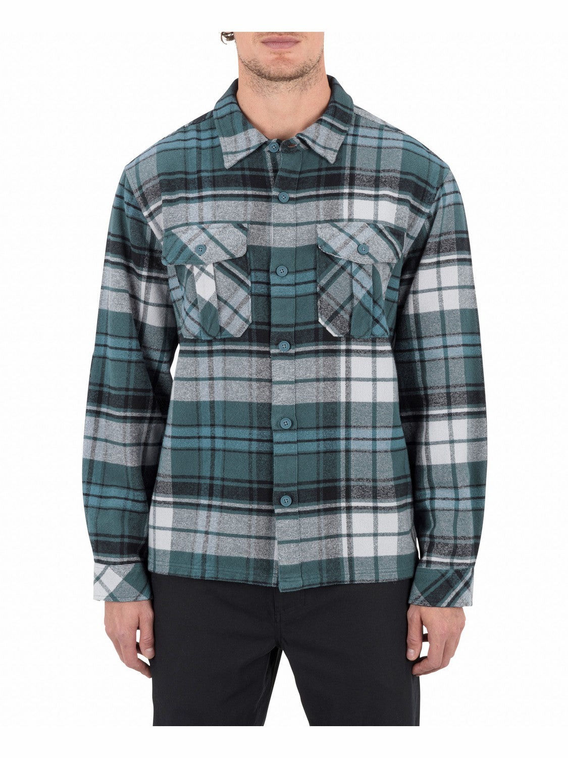 Santa Cruz Seaside Flannel Long Sleeve Armored Navy - Hurley