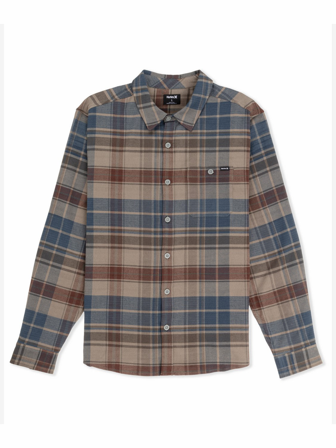 Portland Stretch Flannel Long Sleeve Army - Hurley