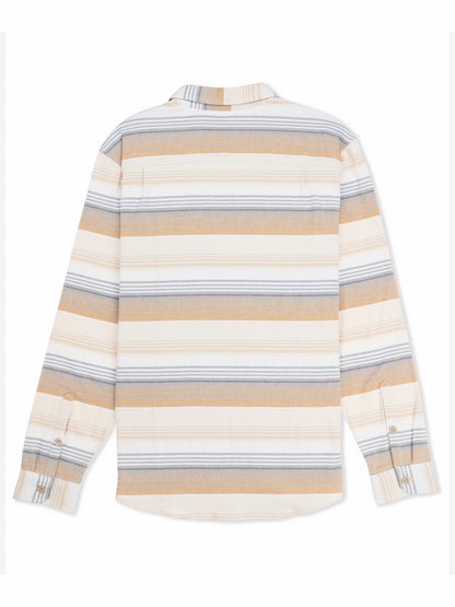 Portland Stripe Stretch Flannel Long Sleeve White - Hurley