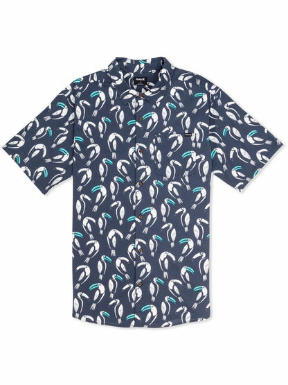 One & Only Lido Stretch Short Sleeve Shirt GREY - Hurley