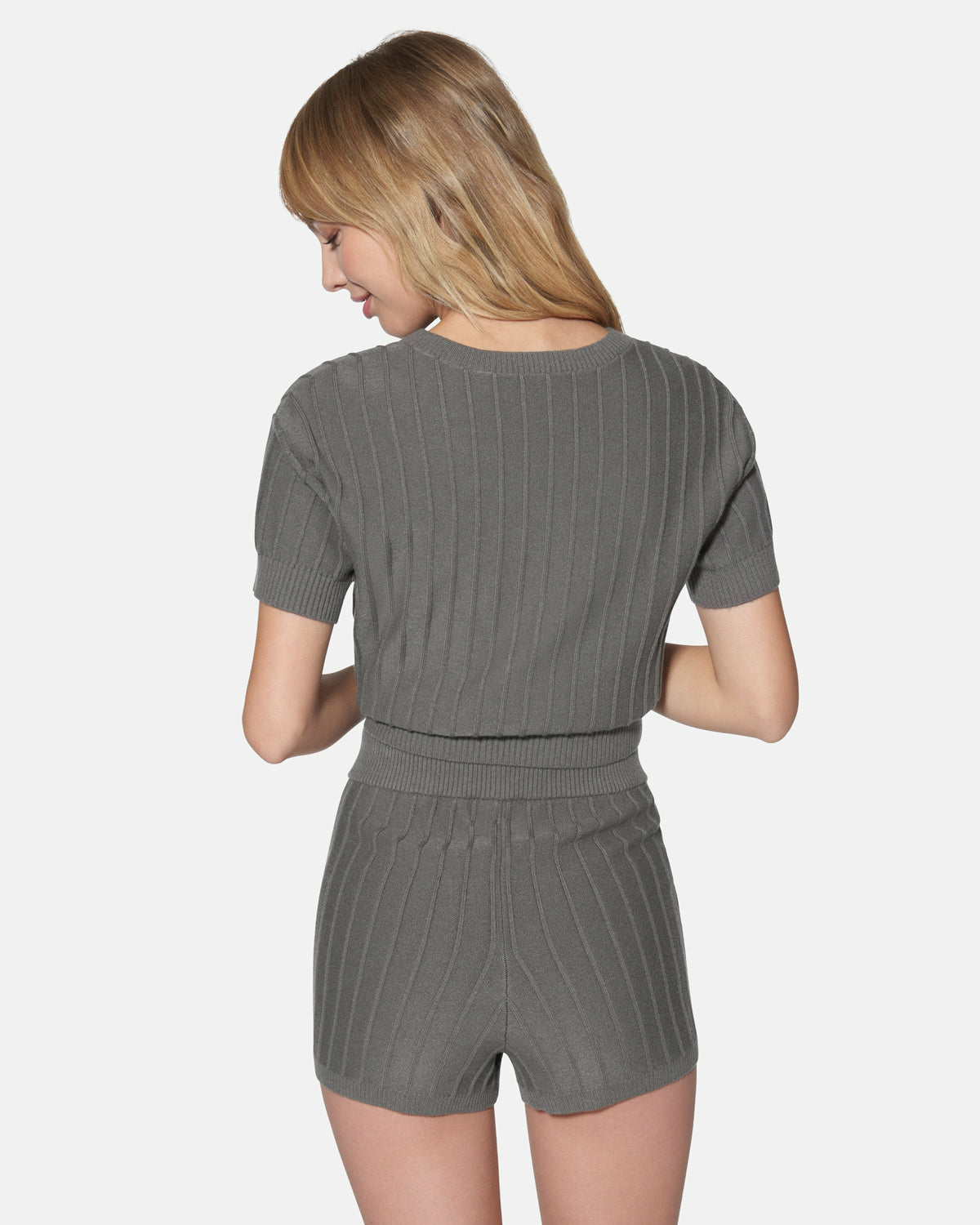 Daylight Short Sleeve Sweater Top Charcoal Gray - Hurley