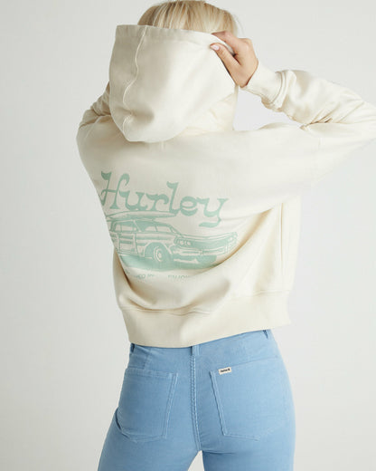 Enjoy The Good Crop Zip Hoodie Off White - Hurley