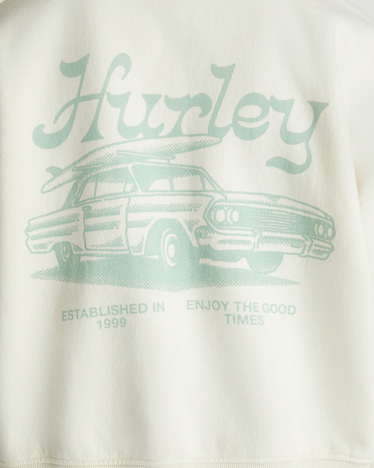 Enjoy The Good Crop Zip Hoodie Off White - Hurley