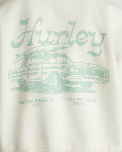Enjoy The Good Crop Zip Hoodie Off White - Hurley