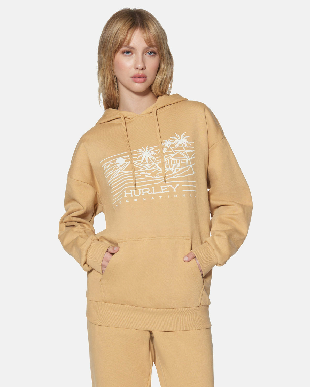 Maui Oversized Hoodie Tan - Hurley