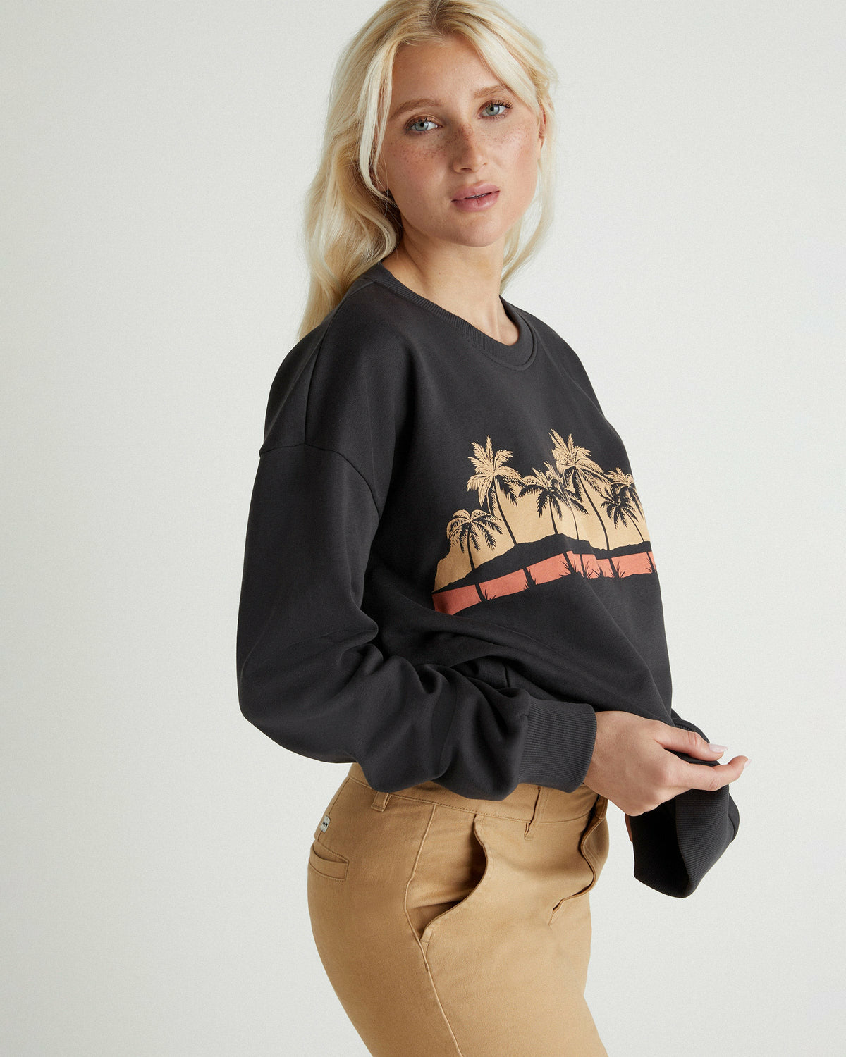 Sea-Nario Oversized Crew Off Black - Hurley