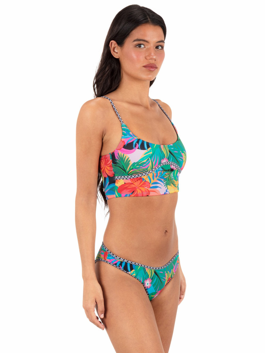 Pacific Night Crop Top Tropical Geo - Hurley