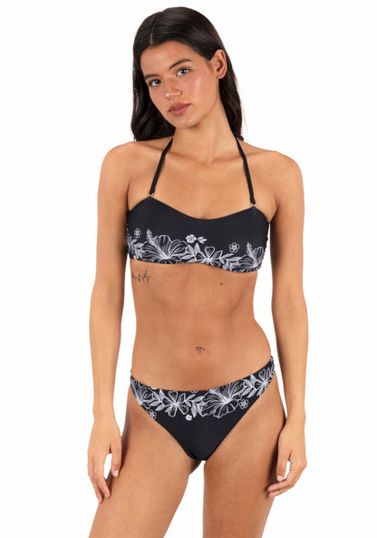 Tropical Blooms Bandeau Black / White - Hurley