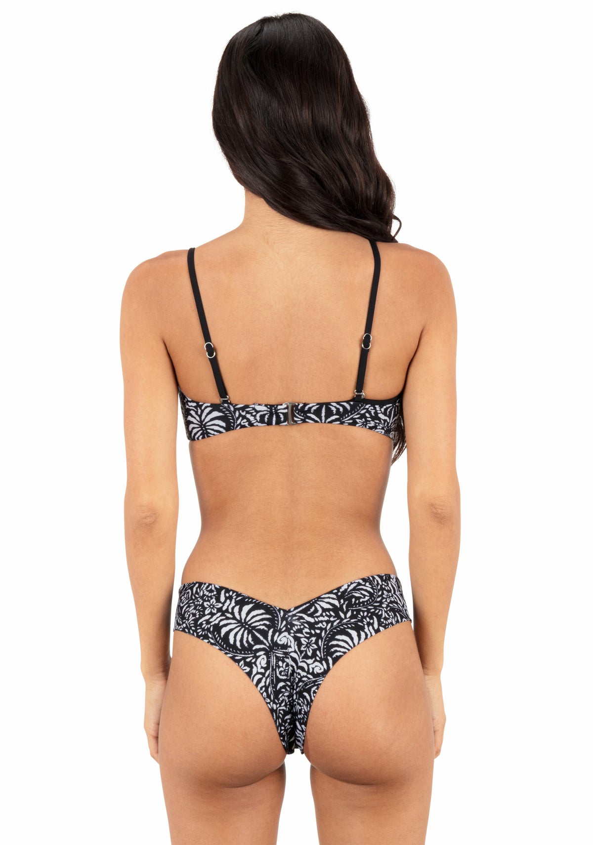 Ikat Palm Skimpy V Front Bottom Black / Coconut - Hurley