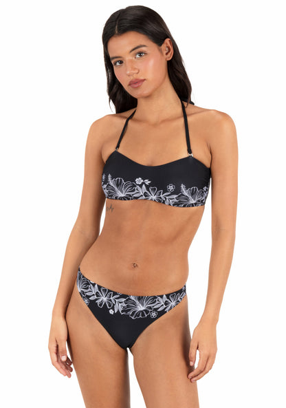 Tropical Blooms Tanga Bottom Black / White - Hurley